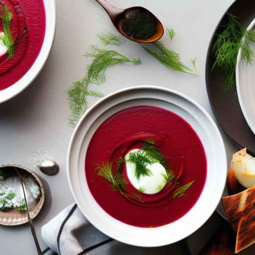 Beet and Potato Borscht with Dill