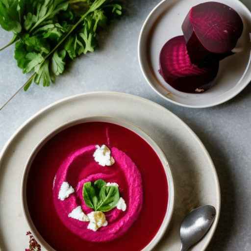 Beetroot and goat cheese soup