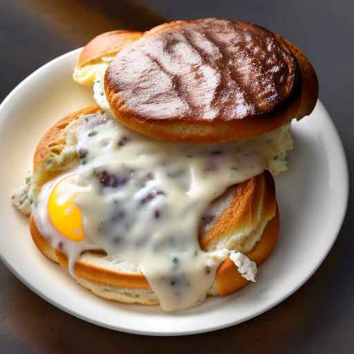 Biscuits and Gravy Breakfast Sandwich