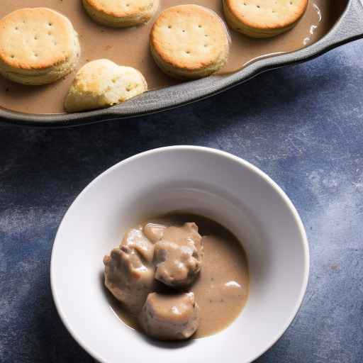 Biscuits and Sausage in Creamy Gravy