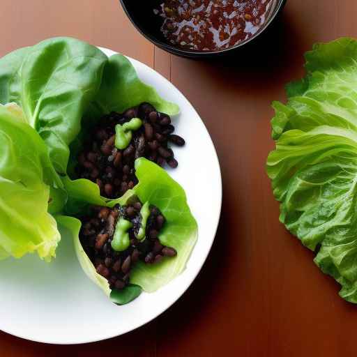 Black Bean Lettuce Wraps with Green Sauce