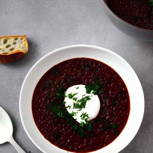 Black Lentil Borscht