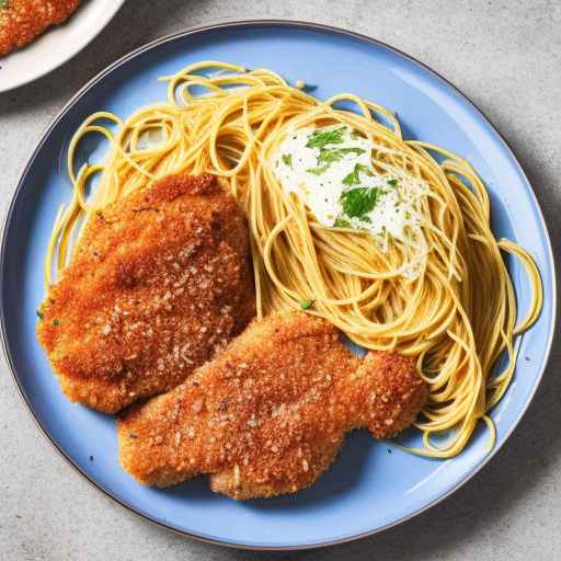 Breaded Chicken Fillets with Spaghetti