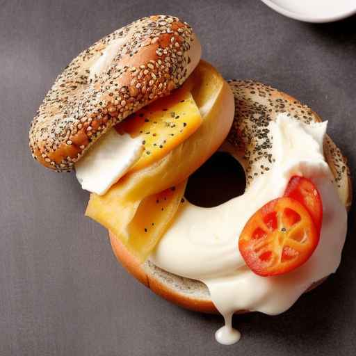 Breakfast Bagel Sandwich with Cream Cheese