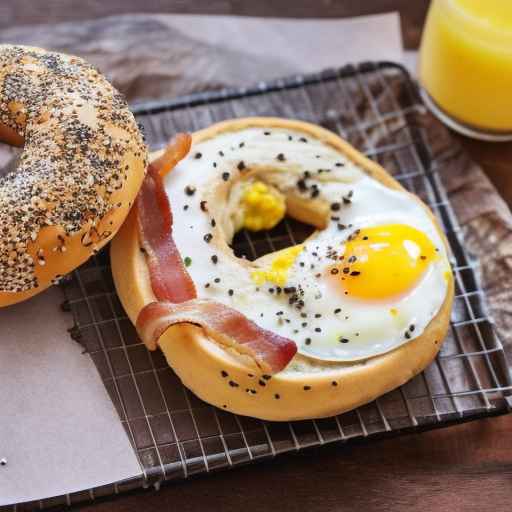 Breakfast Bagel with Bacon and Egg