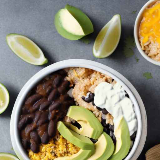 Breakfast Burrito Bowl with Brown Rice and Black Beans