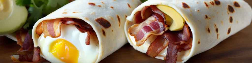 Breakfast Burrito with Bacon and Egg