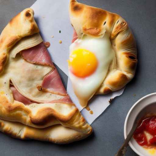 Breakfast Calzone with Ham and Egg