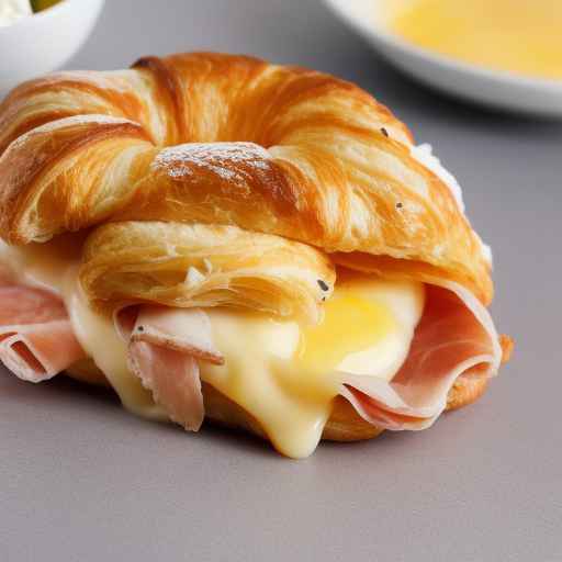 Breakfast Croissant with Ham and Cheese