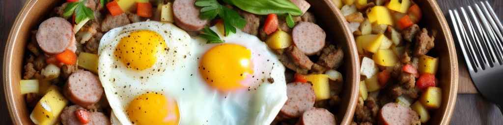 Breakfast Hash with Sausage and Eggs