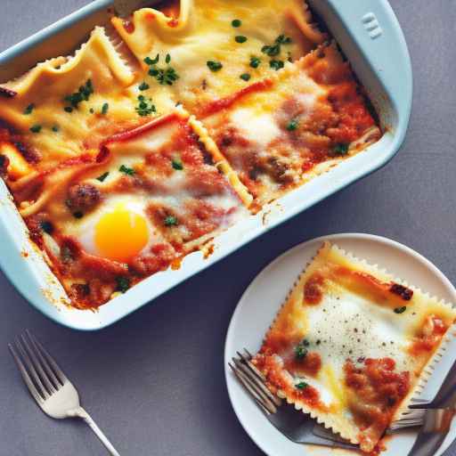 Breakfast Lasagna with Sausage and Egg