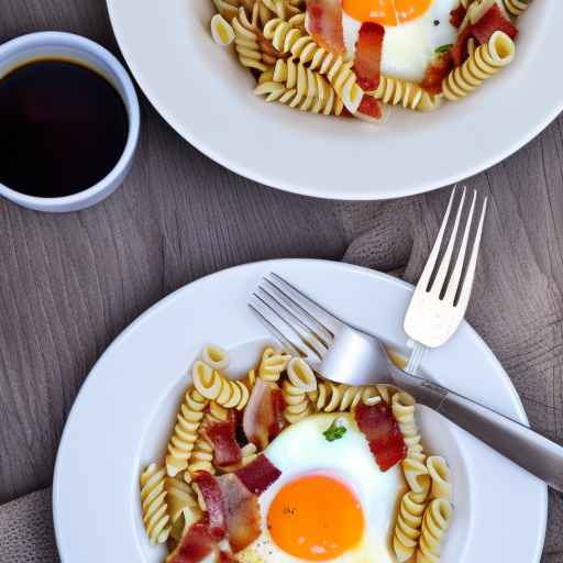 Breakfast Pasta with Bacon and Eggs