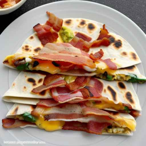 Breakfast Quesadilla with Bacon and Cheese