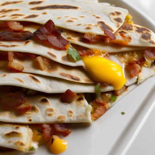 Breakfast Quesadilla with Egg and Bacon