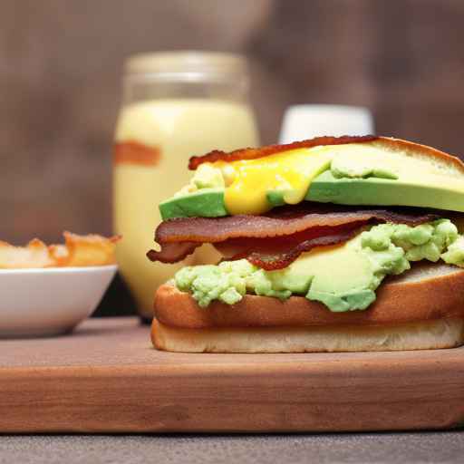 Breakfast Sandwich with Bacon and Avocado