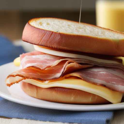 Breakfast Sandwich with Ham and Cheese