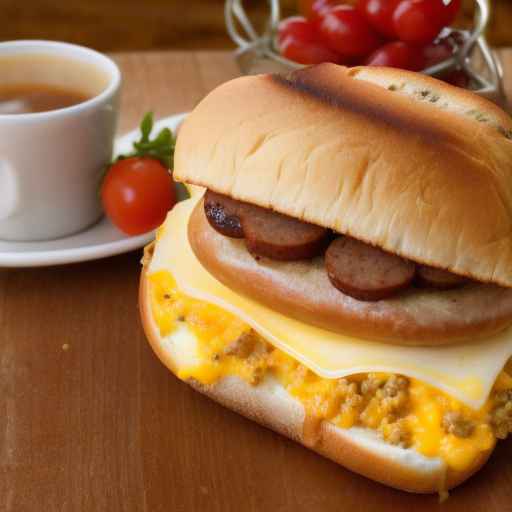 Breakfast Sandwich with Sausage and Cheese