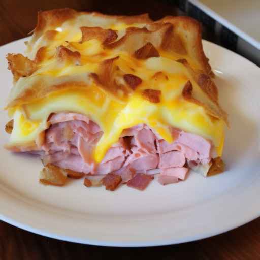 Breakfast Strata with Ham and Cheese