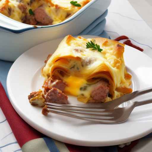 Breakfast Strata with Sausage and Gruyere