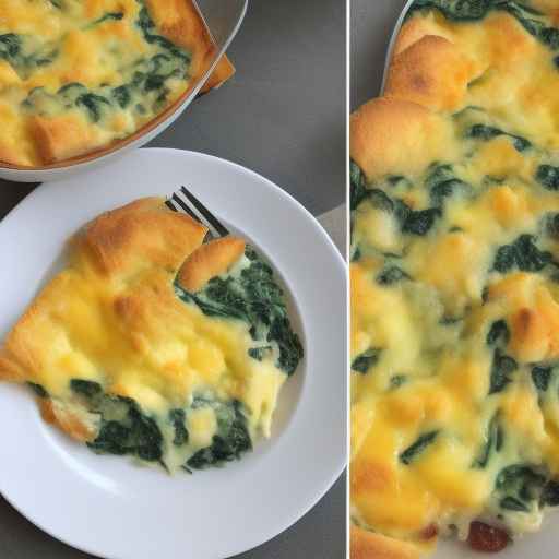 Breakfast Strata with Spinach and Gruyere