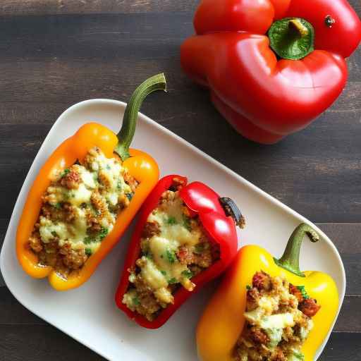 Breakfast Stuffed Bell Peppers with Sausage and Cheese