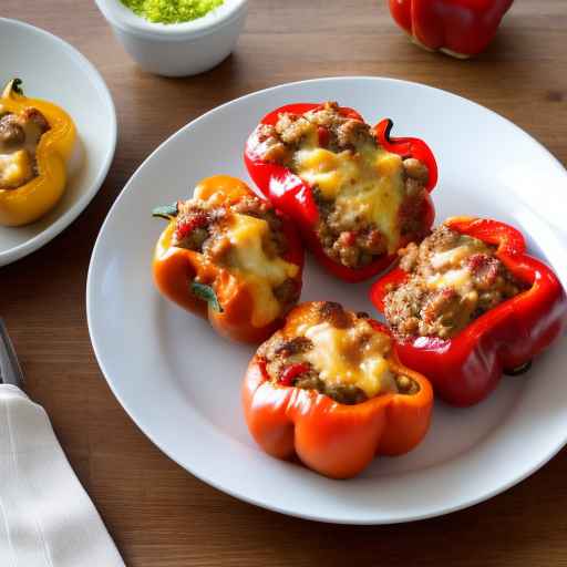 Breakfast Stuffed Peppers with Sausage and Cheese