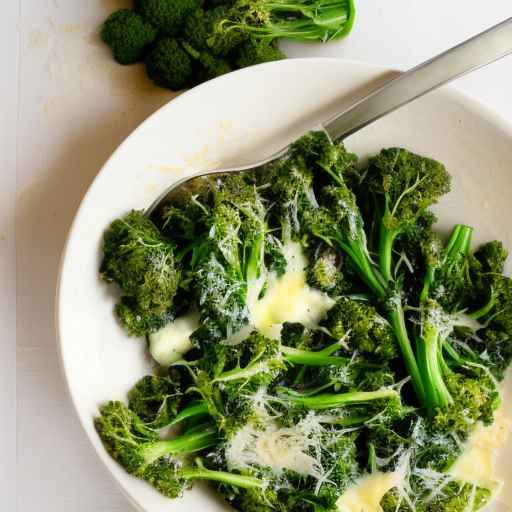 Broccoli rabe and fontina cheese with garlic and red pepper flakes