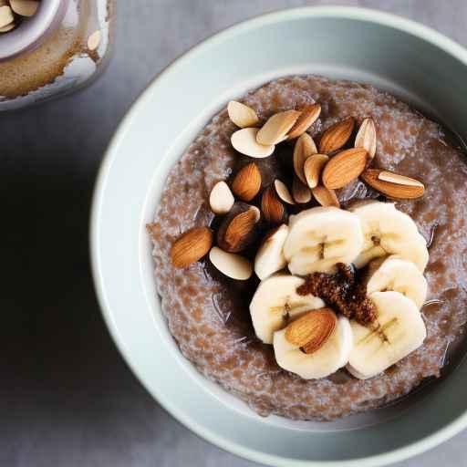 Buckwheat porridge with banana and almond butter