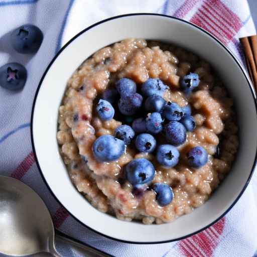 Buckwheat porridge with blueberries and cinnamon