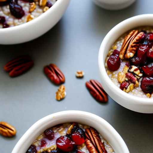 Buckwheat porridge with cranberries and pecans