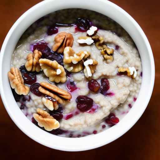 Buckwheat porridge with cranberries and walnuts