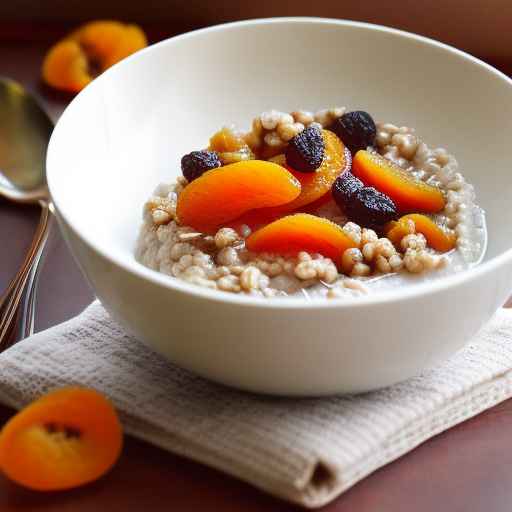 Buckwheat porridge with dried apricots and walnuts