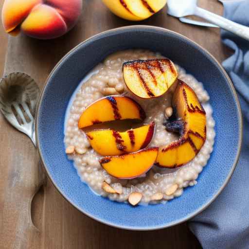 Buckwheat porridge with grilled peaches and honey