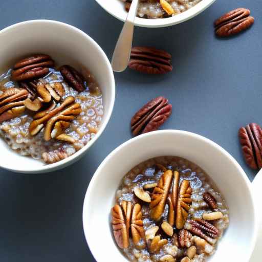 Buckwheat porridge with maple syrup and pecans