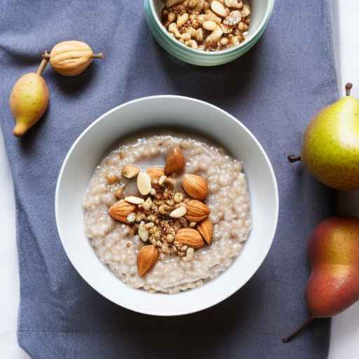 Buckwheat porridge with pear and hazelnuts