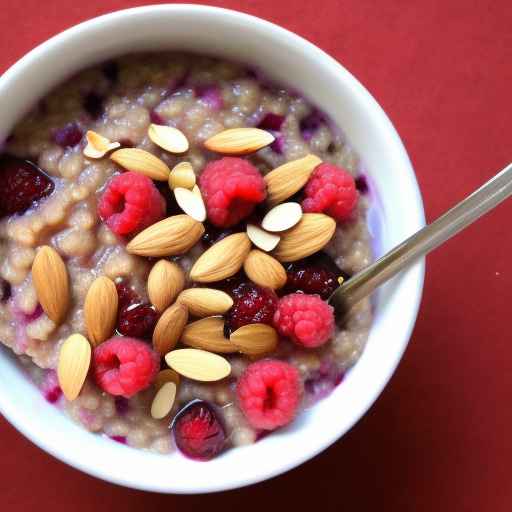 Buckwheat porridge with raspberries and almonds