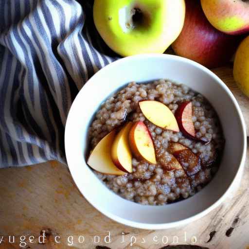 Buckwheat porridge with roasted apples and cinnamon