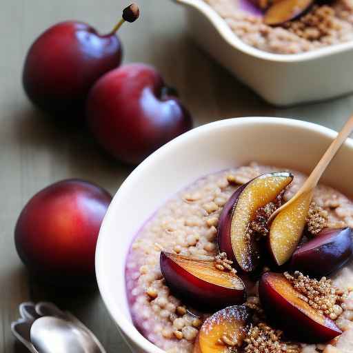 Buckwheat porridge with roasted plums and honey