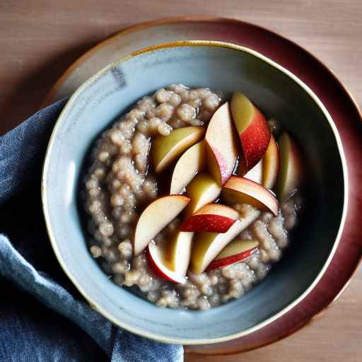 Buckwheat porridge with spiced apples and honey