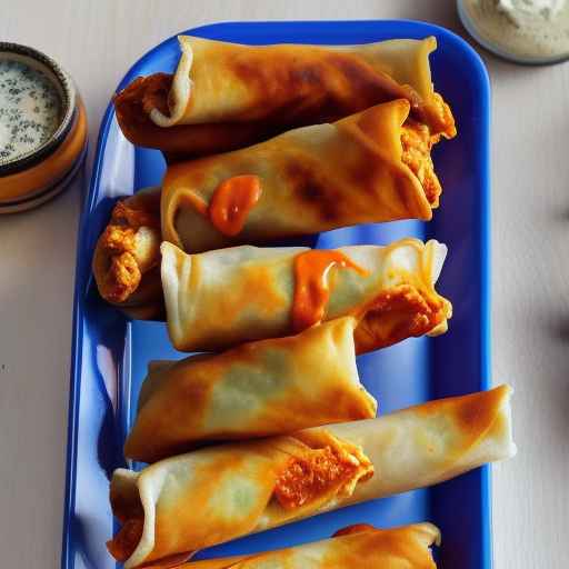 Buffalo chicken and blue cheese egg rolls