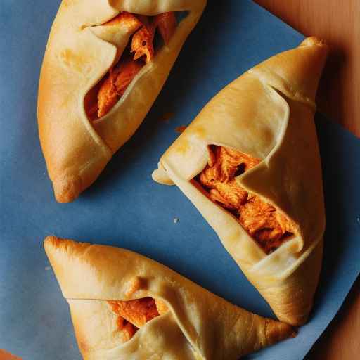 Buffalo chicken and blue cheese turnover