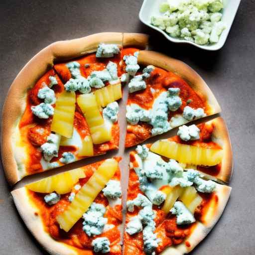 Buffalo Chicken Pizza with Pineapple and Blue Cheese