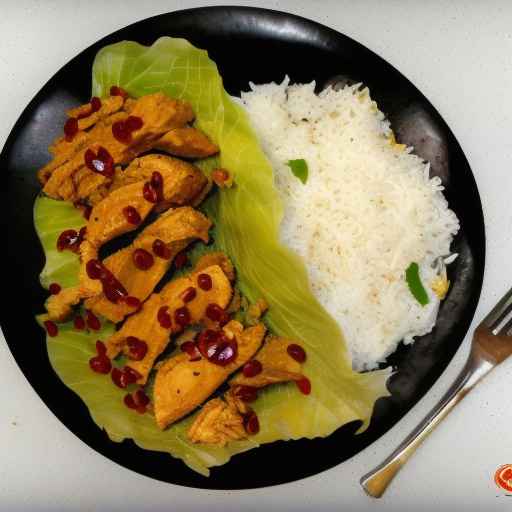 Cabbage Leaf Tolma with Spicy Chicken and Rice