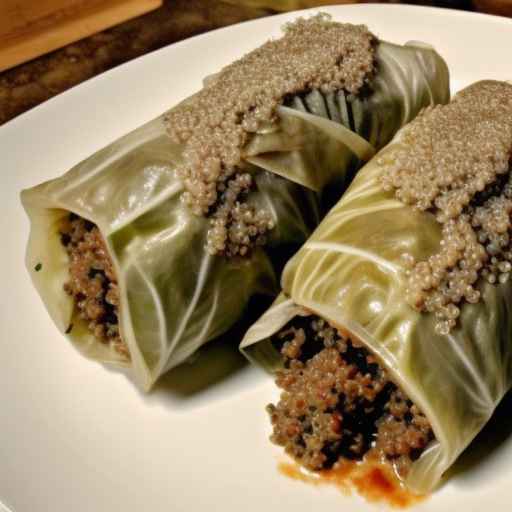 Cabbage Rolls with Ground Bison and Quinoa