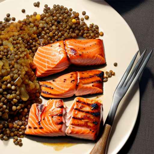 Canadian-style Maple-glazed Salmon with Lentils