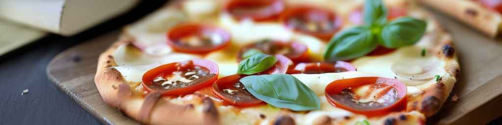 Caprese-style pizza crust with fresh basil and pineapple