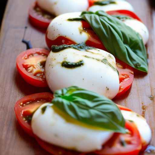 Caprese-style with fresh tomato, mozzarella, and basil