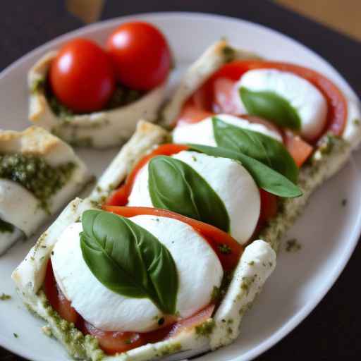 Caprese with pesto pocket pie