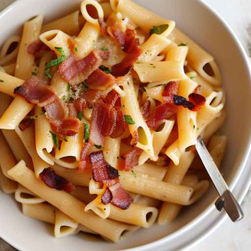 Caramelized Onion and Bacon Pasta