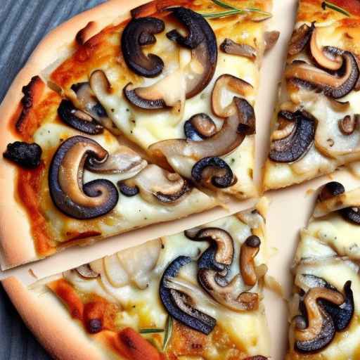 Caramelized Onion and Mushroom Pizza with Fontina Cheese and Rosemary